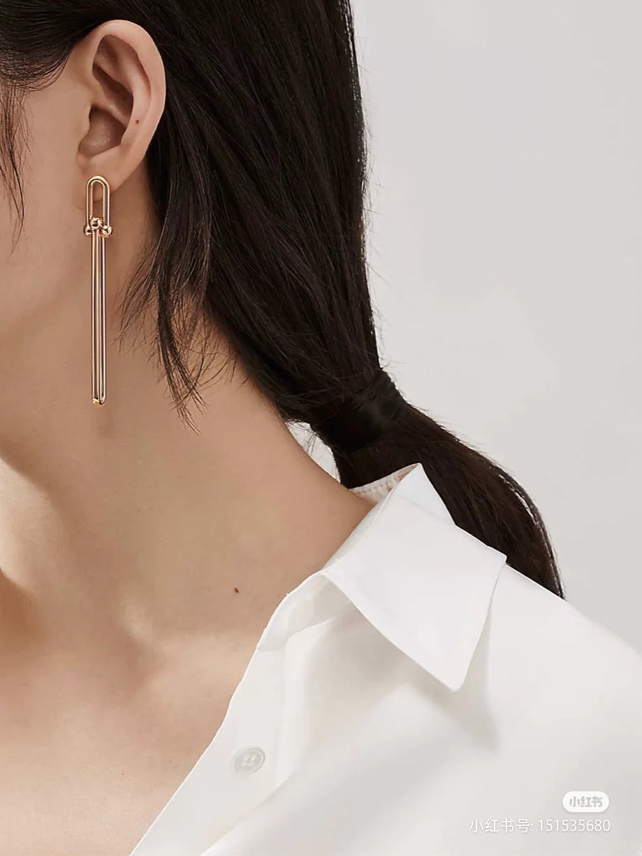 [Regalia Jewels]HARDWEAR DOUBLE LONG LINK EARRINGS