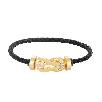 [Regalia Jewelry]CHANCE LARGE 8 FIGURE BUCKLE HALF DIAMOND BRACELET GOLD