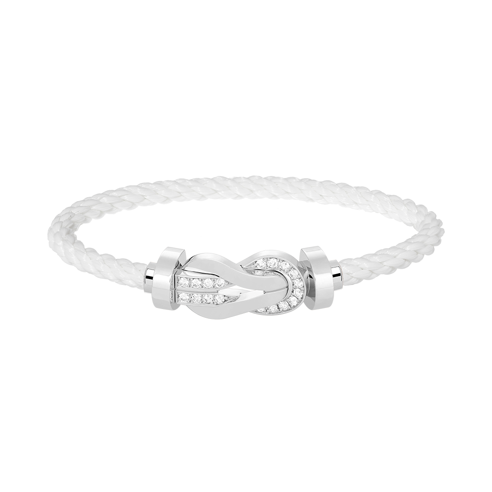 [Regalia Jewelry]CHANCE LARGE 8 FIGURE BUCKLE HALF DIAMOND BRACELET SILVER