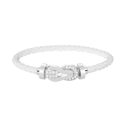 [Regalia Jewelry]CHANCE LARGE 8 FIGURE BUCKLE HALF DIAMOND BRACELET SILVER