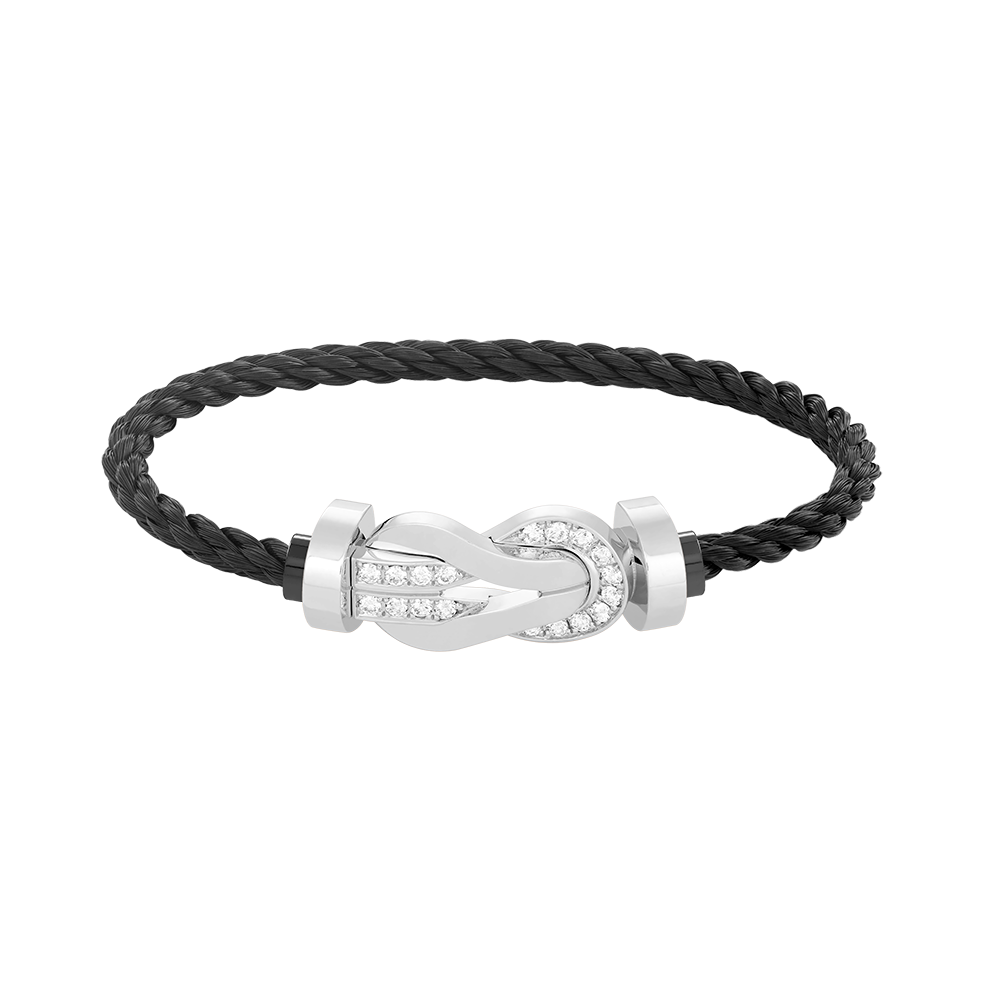 [Regalia Jewelry]CHANCE LARGE 8 FIGURE BUCKLE HALF DIAMOND BRACELET SILVER