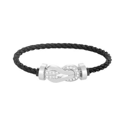[Regalia Jewelry]CHANCE LARGE 8 FIGURE BUCKLE HALF DIAMOND BRACELET SILVER