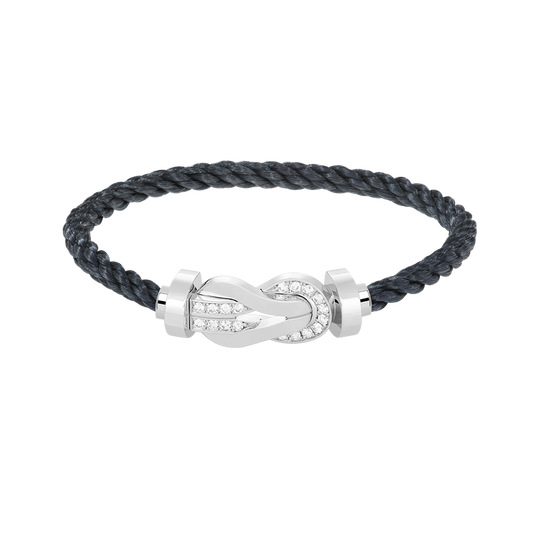 [Regalia Jewelry]CHANCE LARGE 8 FIGURE BUCKLE HALF DIAMOND BRACELET SILVER