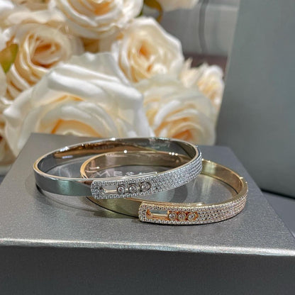 [Regalia  Jewels]Move Noa Rose Gold Pav¨¦ Diamond Bangle Bracelet