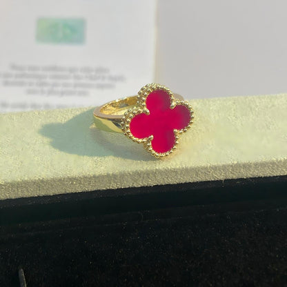 [Regalia Jewelry]NEW CLOVER PINK ENAMEL RINGS