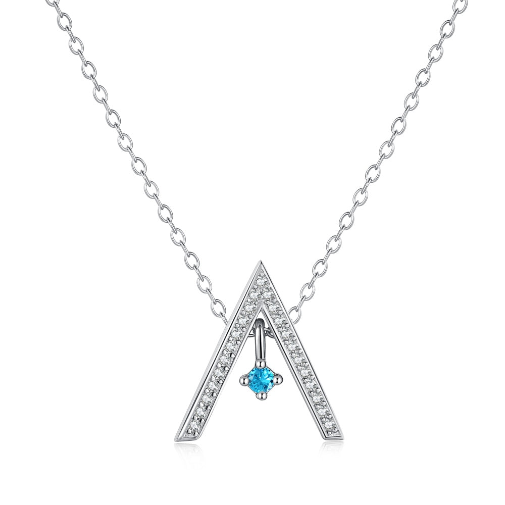 [Regalia Jewelry]Sparkling "A" Shape Necklace
