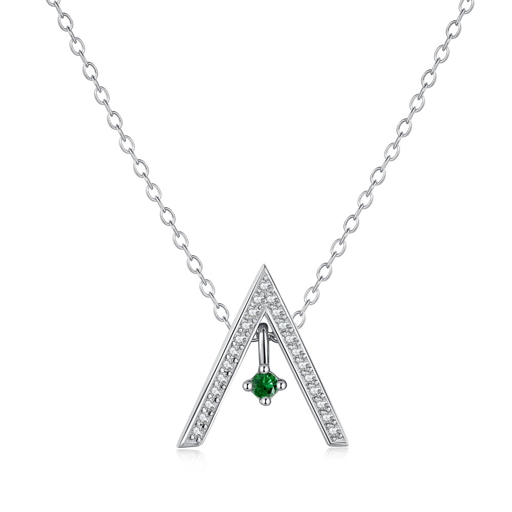 [Regalia Jewelry]Sparkling "A" Shape Necklace