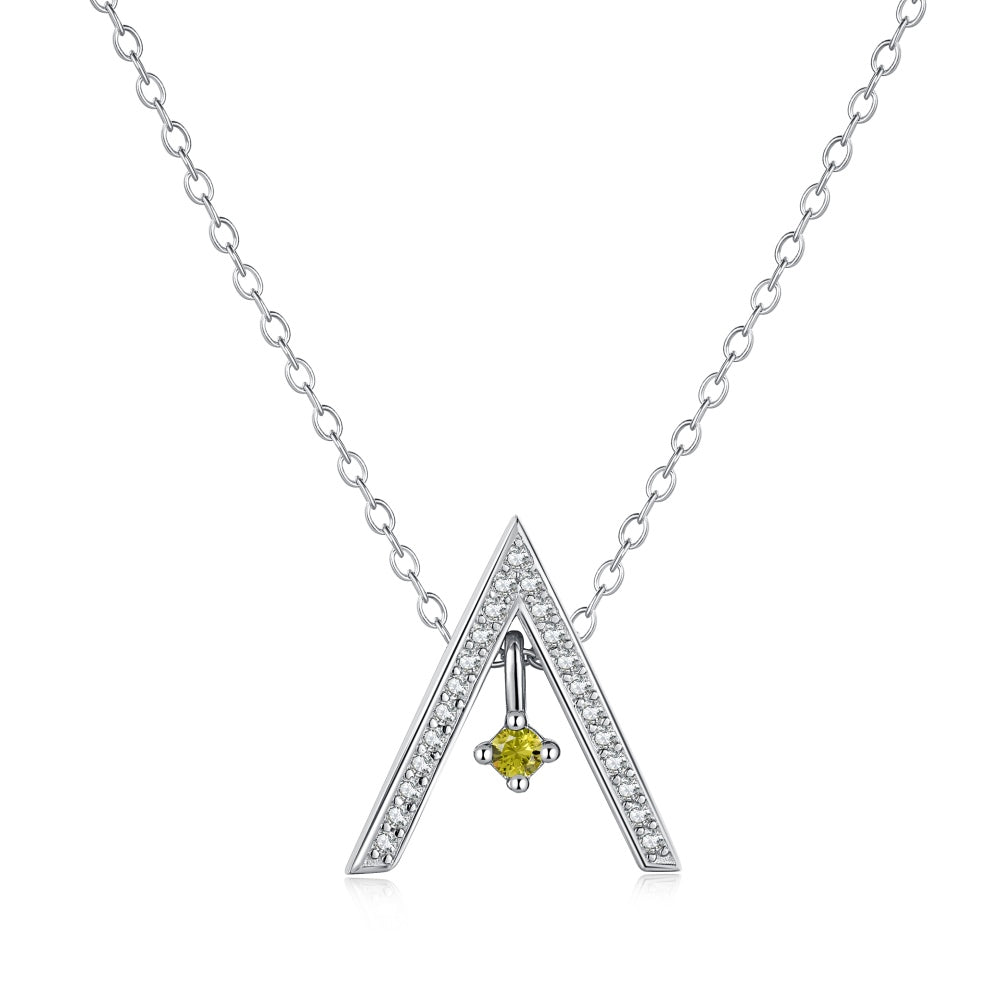 [Regalia Jewelry]Sparkling "A" Shape Necklace