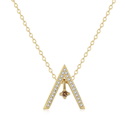 [Regalia Jewelry]Sparkling "A" Shape Necklace
