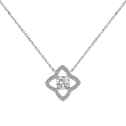 [Regalia Jewelry]Exquisite Flower Shape Princess Cut Necklace