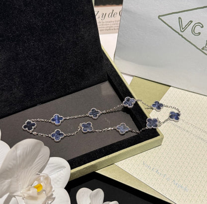 [Regalia Jewelry]CLOVER 10 MOTIFS BIDE STONE NECKLACE