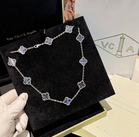 [Regalia Jewelry]CLOVER 10 MOTIFS BIDE STONE NECKLACE