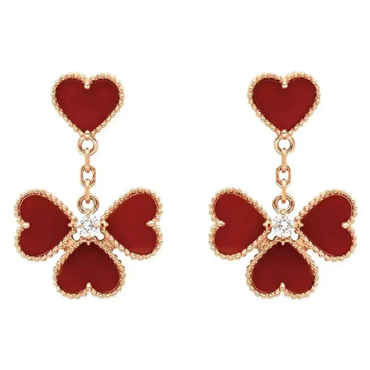 [Regalia Jewelry]SWEET CLOVER CARNELIAN EARRINGS