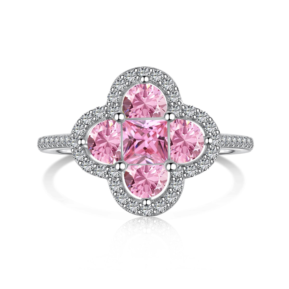 [Regalia Jewelry]Luxurious Eternity Flower Shape Banquet Ring
