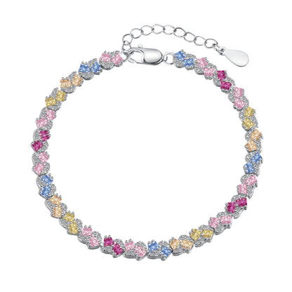 [Regalia Jewelry]Ornate Colorful Flower Shape Party Bracelet