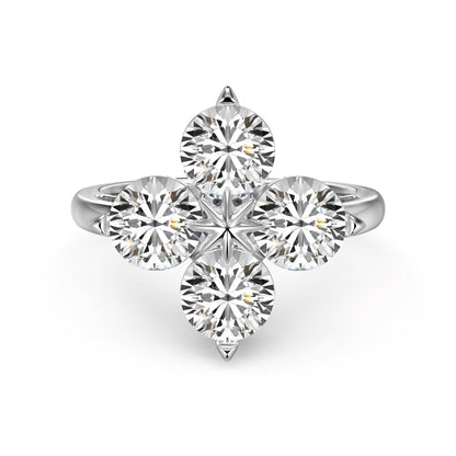 [Regalia Jewelry]Four-Leaf Clover Eight-Pointed Star Ring