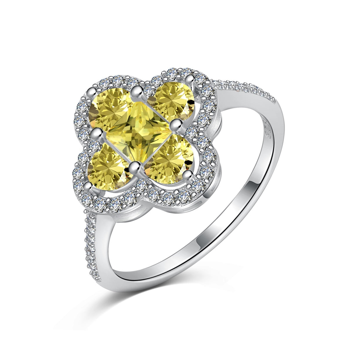 [Regalia Jewelry]Luxurious Eternity Flower Shape Banquet Ring