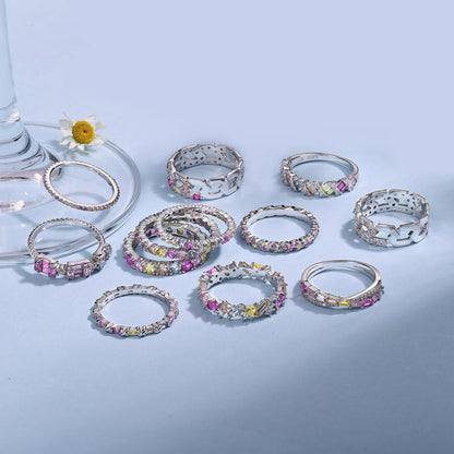 [Regalia Jewelry]Radiant Sparkling Round Cut Daily Ring
