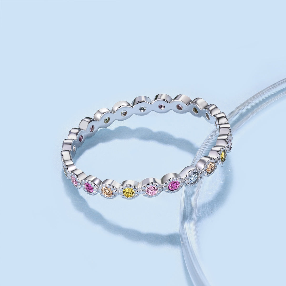 [Regalia Jewelry]Radiant Sparkling Round Cut Daily Ring