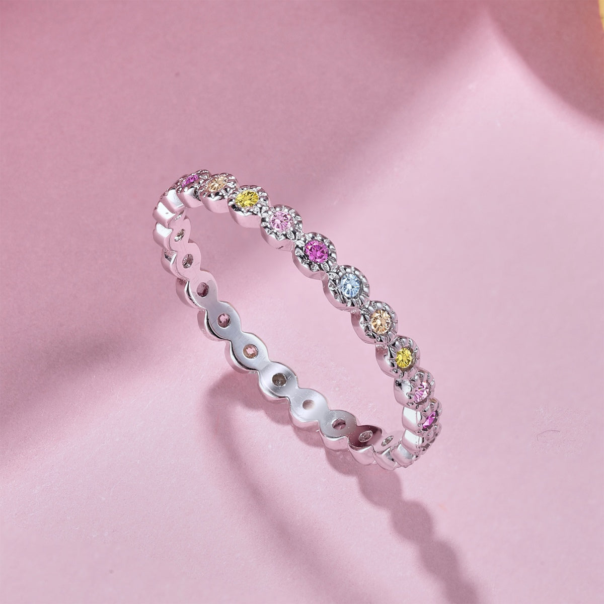 [Regalia Jewelry]Radiant Sparkling Round Cut Daily Ring