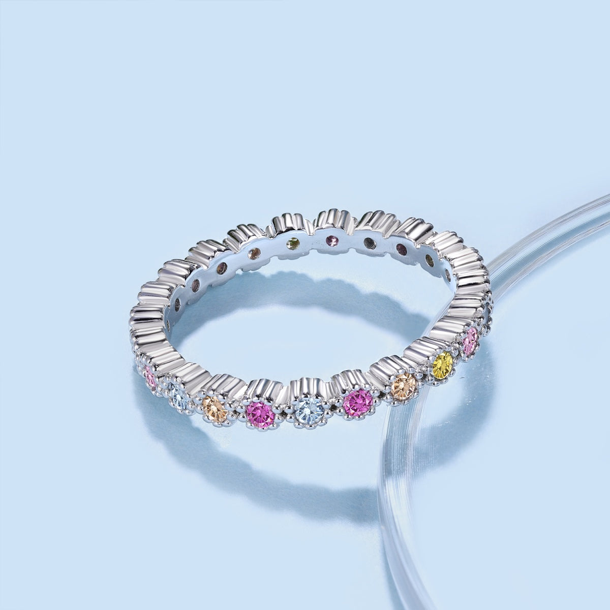 [Regalia Jewelry]Unique Scintillating Round Cut Daily Ring