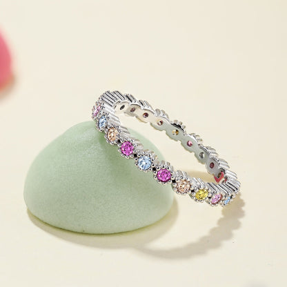 [Regalia Jewelry]Unique Scintillating Round Cut Daily Ring
