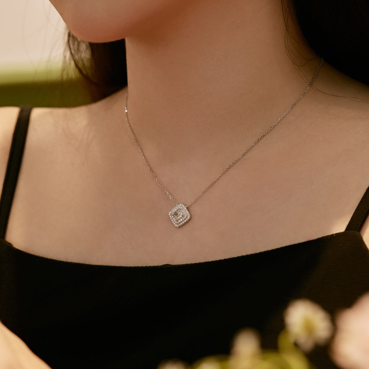 [Regalia Jewelry]Sparkling Asscher Cut Necklace