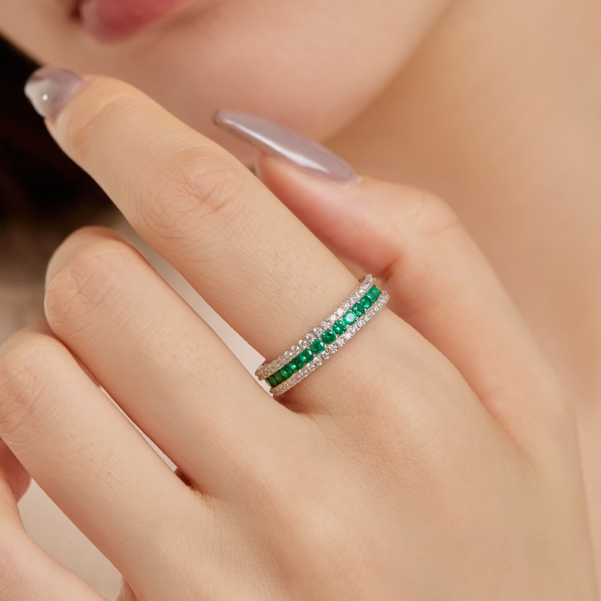 [Regalia Jewelry]Delicate Colorful Round Cut Daily Ring