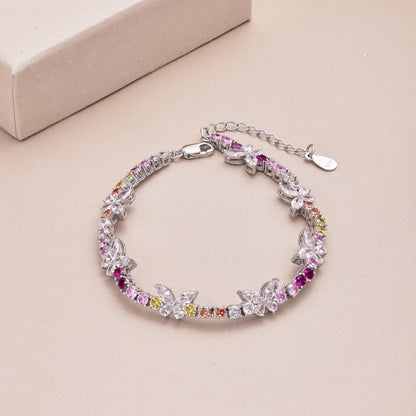 [Regalia Jewelry]Ornate Colorful Butterfly Shape Round Cut Daily Bracelet