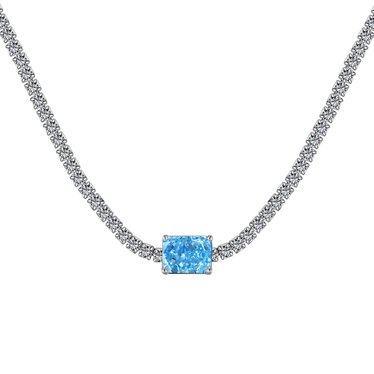 [Regalia Jewelry]2.0 carat Ornate Emerald Cut Necklace