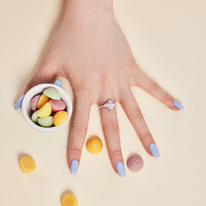 [Regalia Jewelry]Luxurious Colorful Flower Shape Banquet Ring