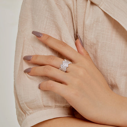 [Regalia Jewelry]Luxurious Colorful Radiant Cut Daily Ring