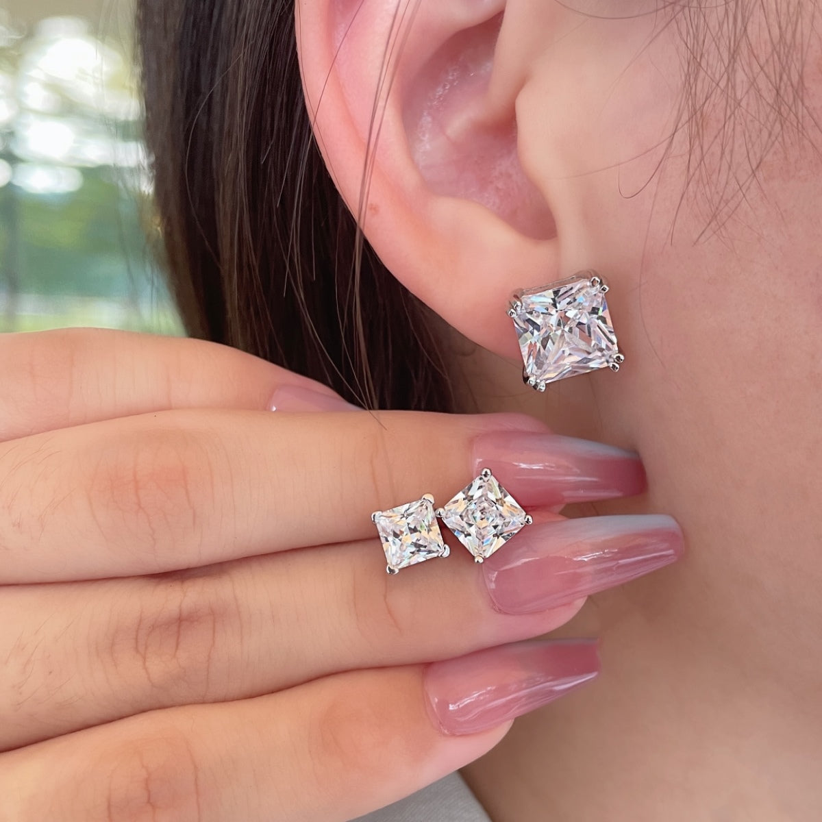 [Regalia Jewelry]Delicate Square Shape Earrings
