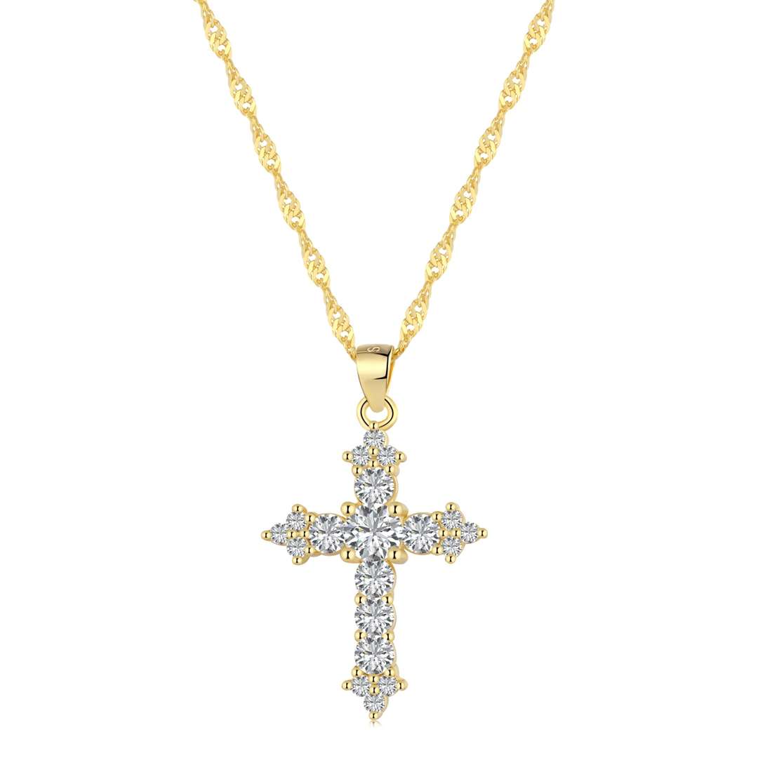 [Regalia Jewelry]Delicate Cross Shape Necklace