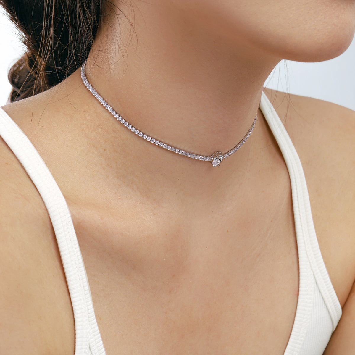 [Regalia Jewelry]1.0 carat Unique Pear Cut Tennis Necklace