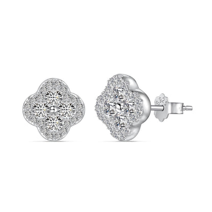 [Regalia Jewelry]Four-Leaf Clover Flower Shaped Earrings
