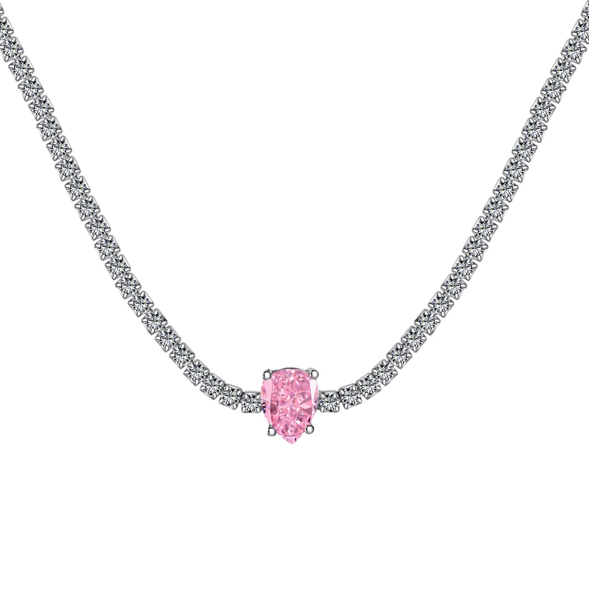 [Regalia Jewelry]1.0 carat Unique Pear Cut Tennis Necklace