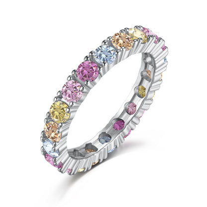 [Regalia Jewelry]Dazzling Lustrous Round Cut Tennis Ring
