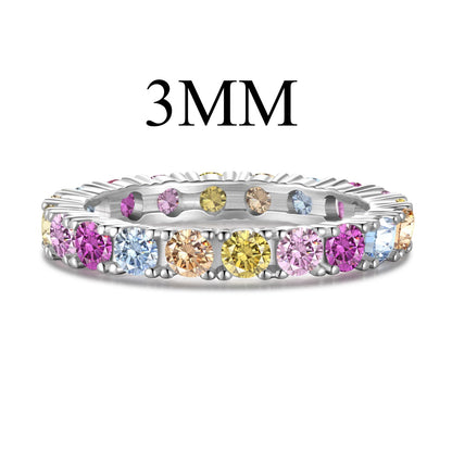 [Regalia Jewelry]Dazzling Lustrous Round Cut Tennis Ring