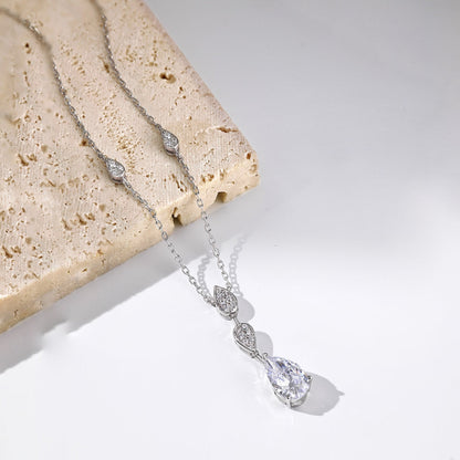 [Regalia Jewelry]Dazzling Pear Cut Necklace