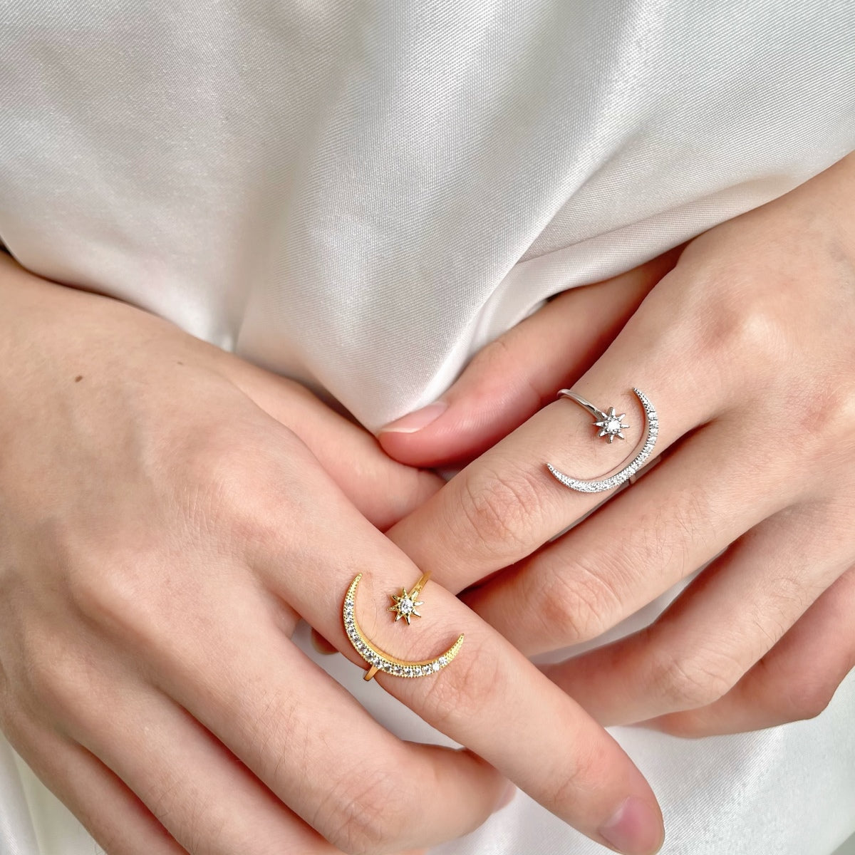[Regalia Jewelry]Eternity Moon & Star Ring