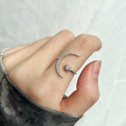 [Regalia Jewelry]Eternity Moon & Star Ring