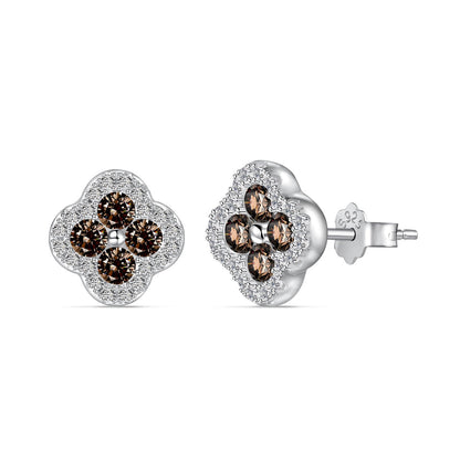 [Regalia Jewelry]Four-Leaf Clover Flower Shaped Earrings