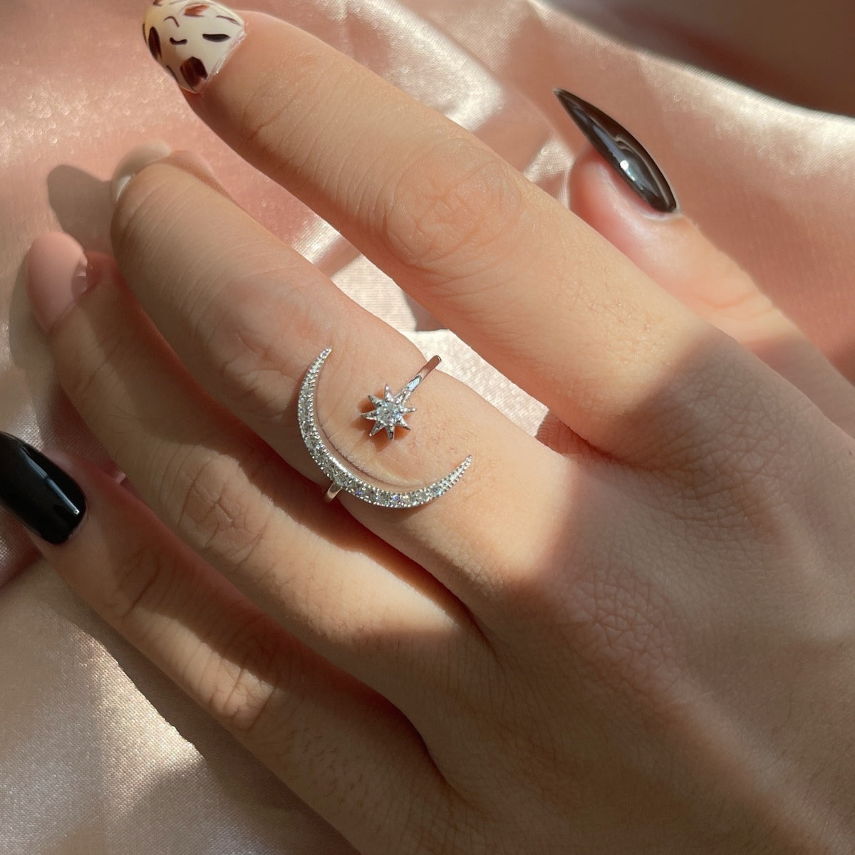 [Regalia Jewelry]Eternity Moon & Star Ring