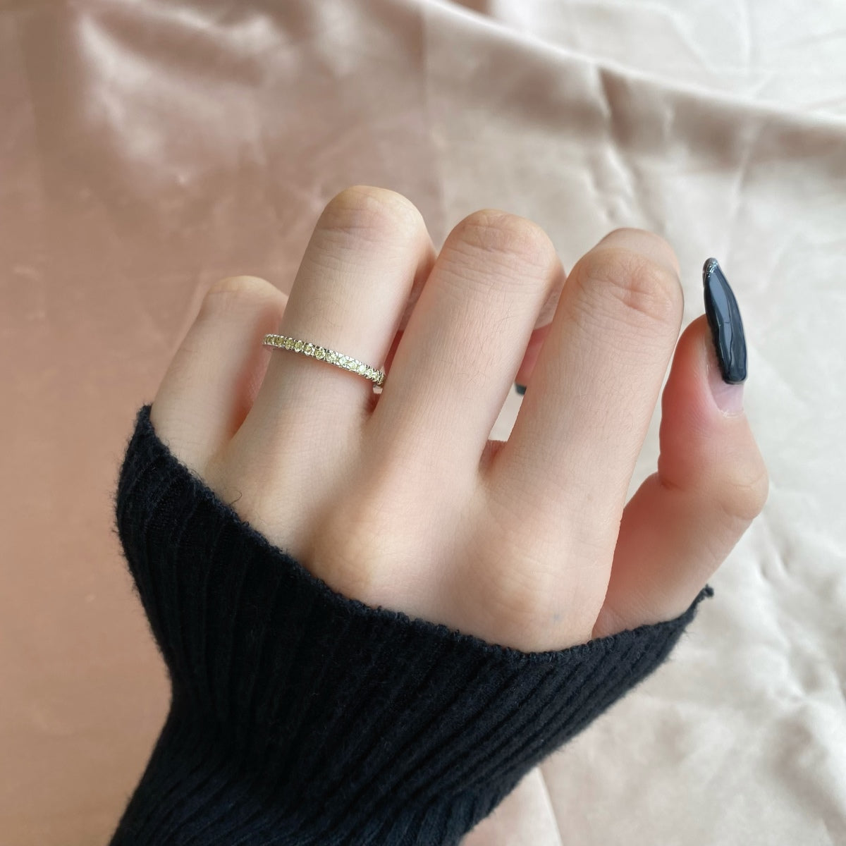 [Regalia Jewelry]Delicate Sparkling Round Cut Daily Ring