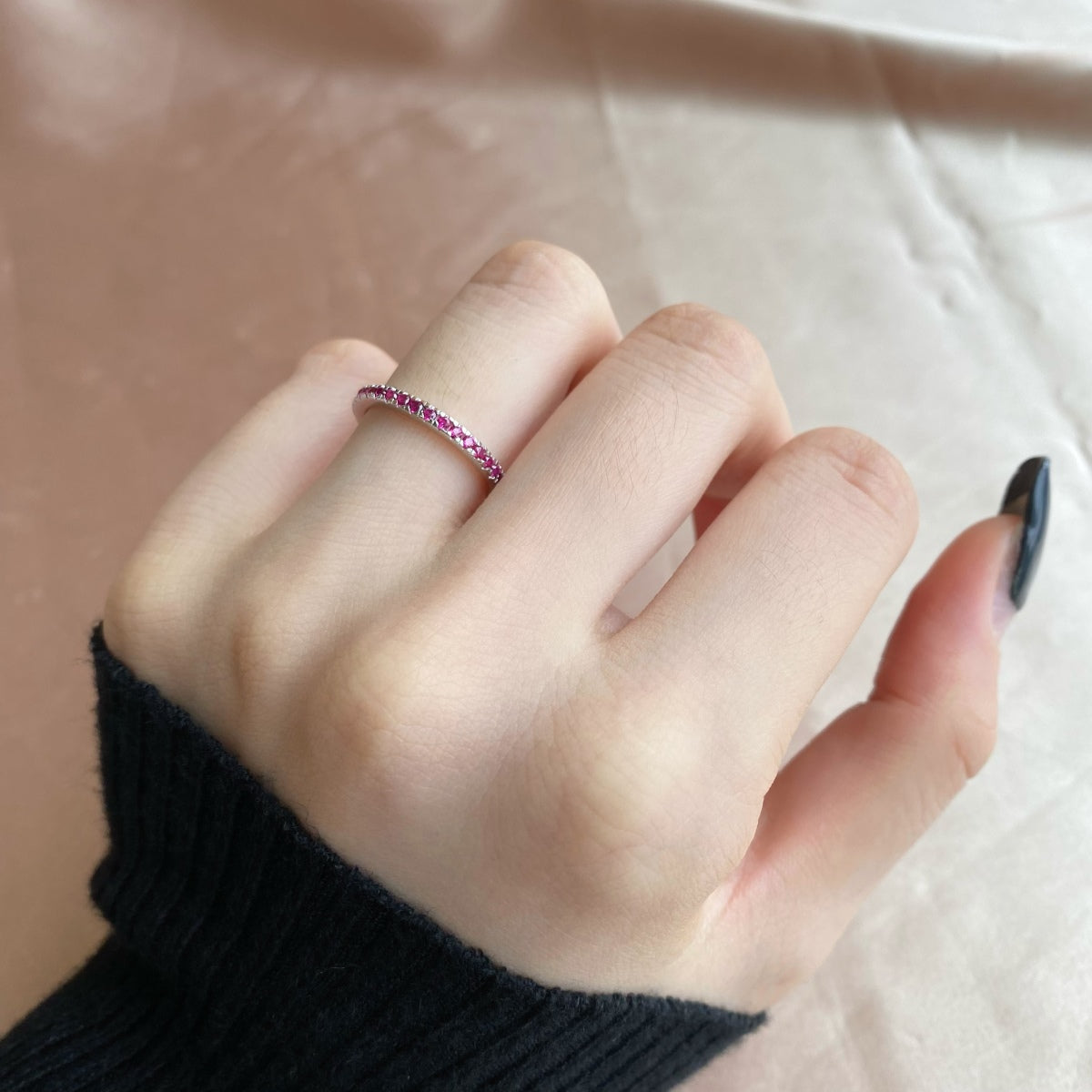 [Regalia Jewelry]Delicate Sparkling Round Cut Daily Ring