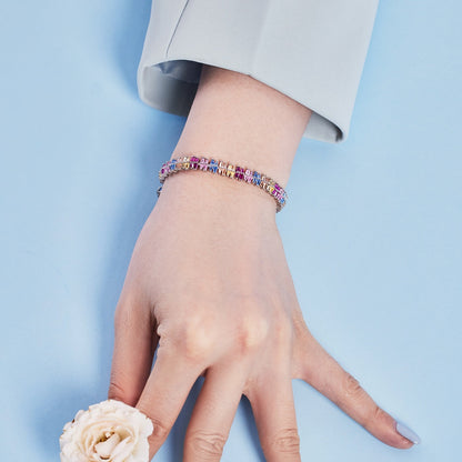 [Regalia Jewelry]Sparkling Exquisite Multi Cut Party Bracelet