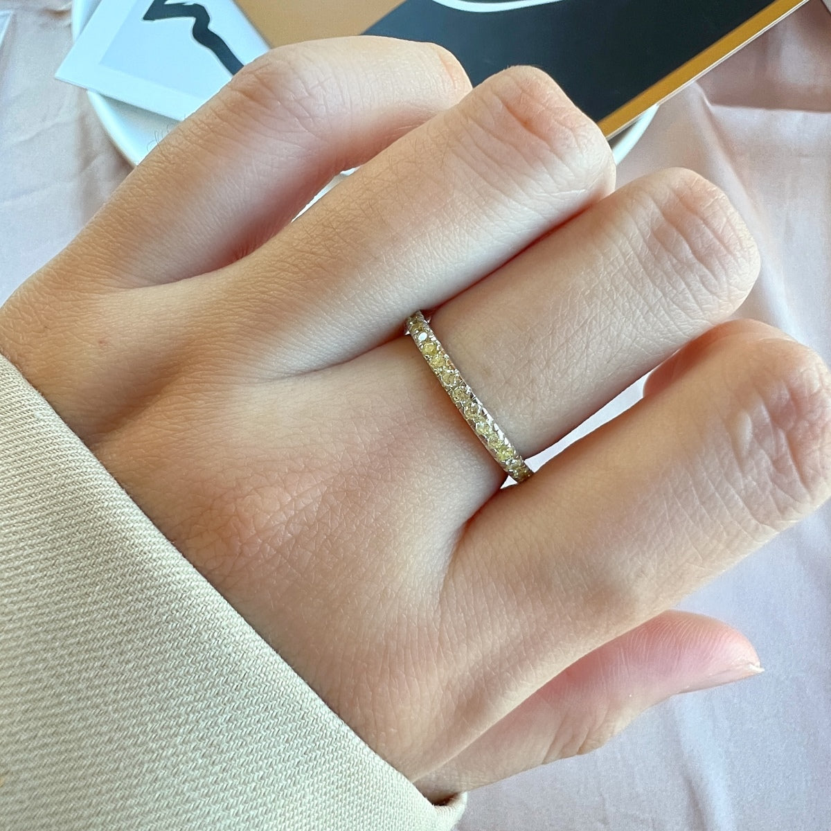 [Regalia Jewelry]Delicate Sparkling Round Cut Daily Ring