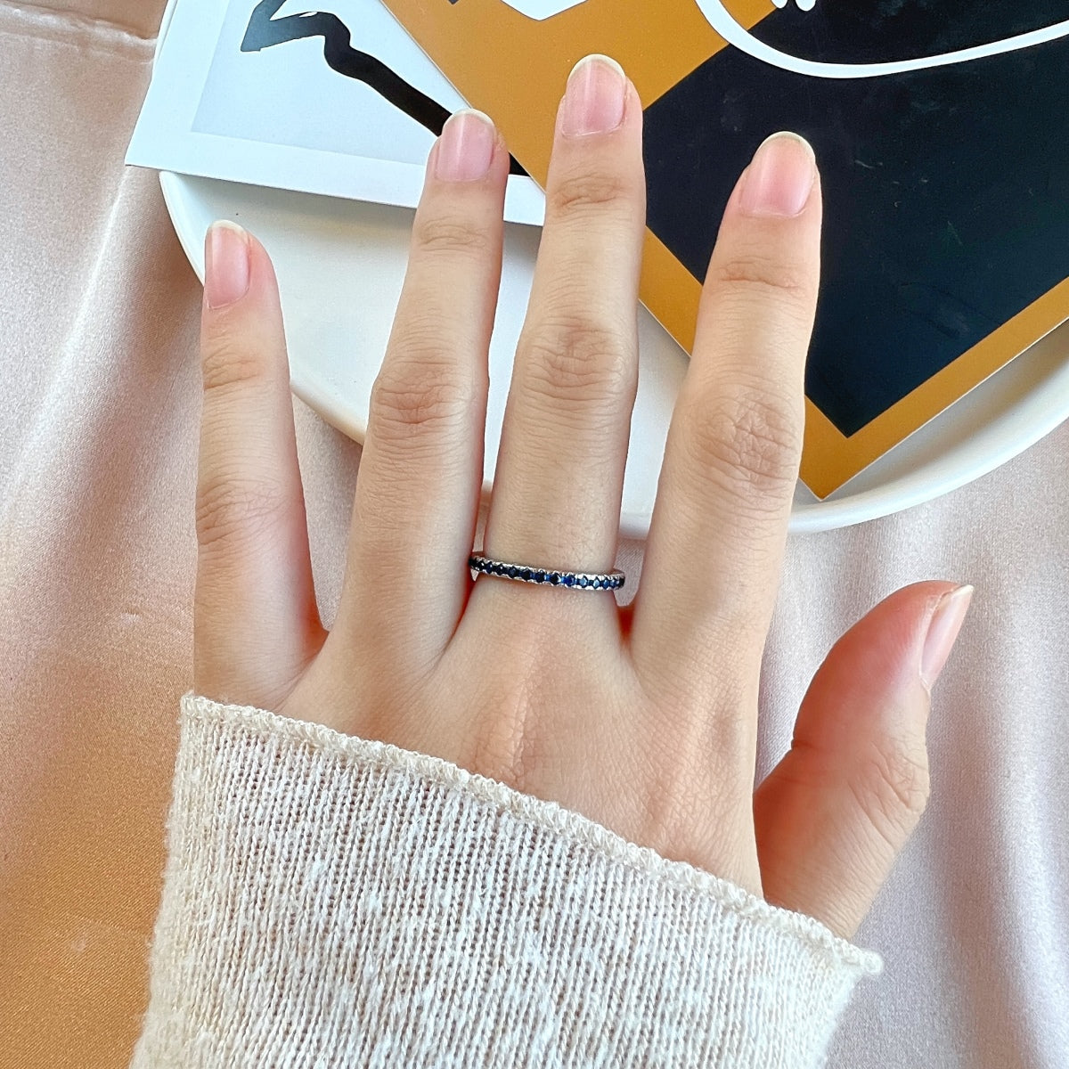 [Regalia Jewelry]Delicate Sparkling Round Cut Daily Ring
