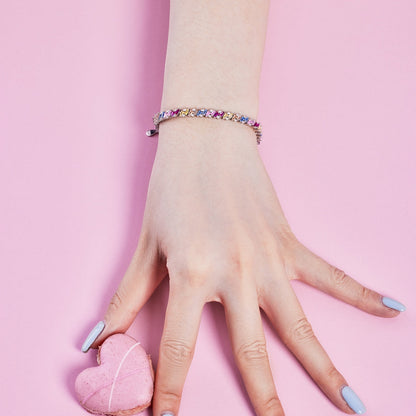 [Regalia Jewelry]Ornate Sparkling Multi Cut Party Bracelet